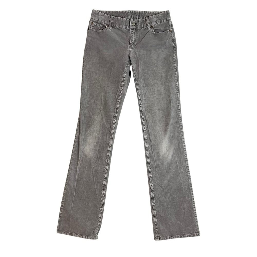 Vintage Y2K J Crew Pants Womens 2 Tall‎ Grey Low Rise Bootcut Corduroy Casual